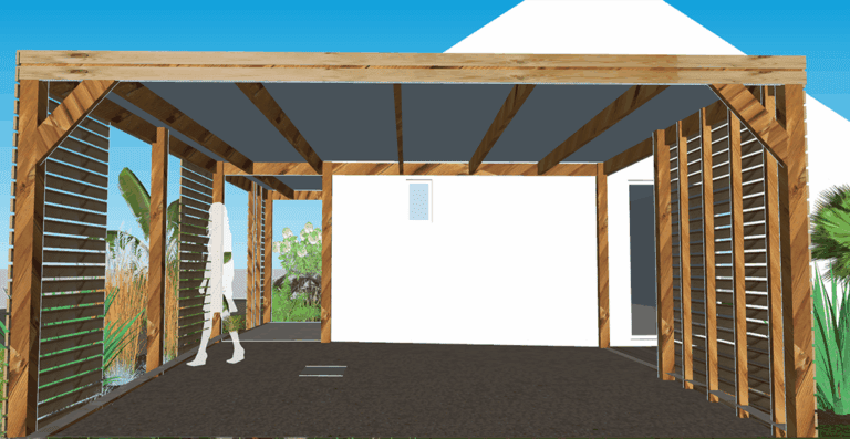 visuel 3D du carport en bois sur-mesure