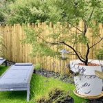 Clôture de jardin en bois tendance et design, en pin traité autoclave. (sous jdr)