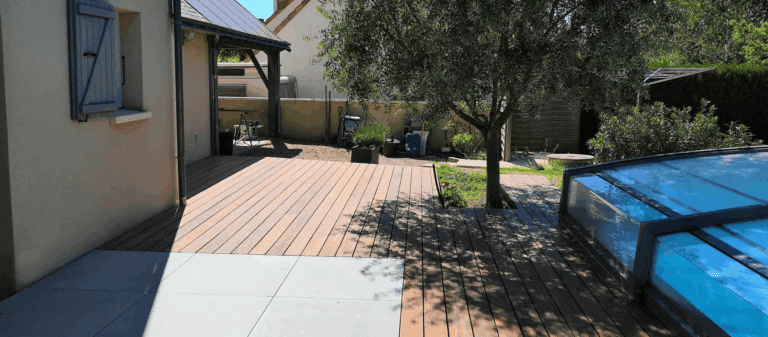 Terrasse bois et céramique
