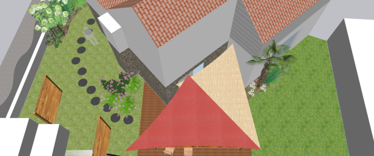 visuel 3D projet double voile d'ombrage